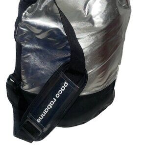 Paco Rabanne Metallic Silver Cinch Bag / Drawstring Backpack - Gym/Travel